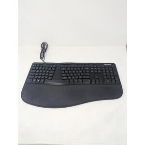 Microsoft LXM-00001 Model 1878 Wired USB 2.0 Ergonomic Keyboard Black